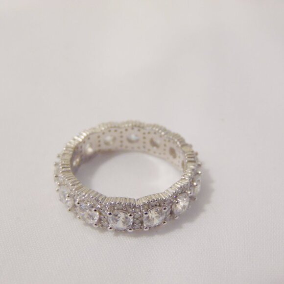 Radiance by Absolute Simulated Diamond & Eternity Band Ring Size 8 - Picture 5 of 9